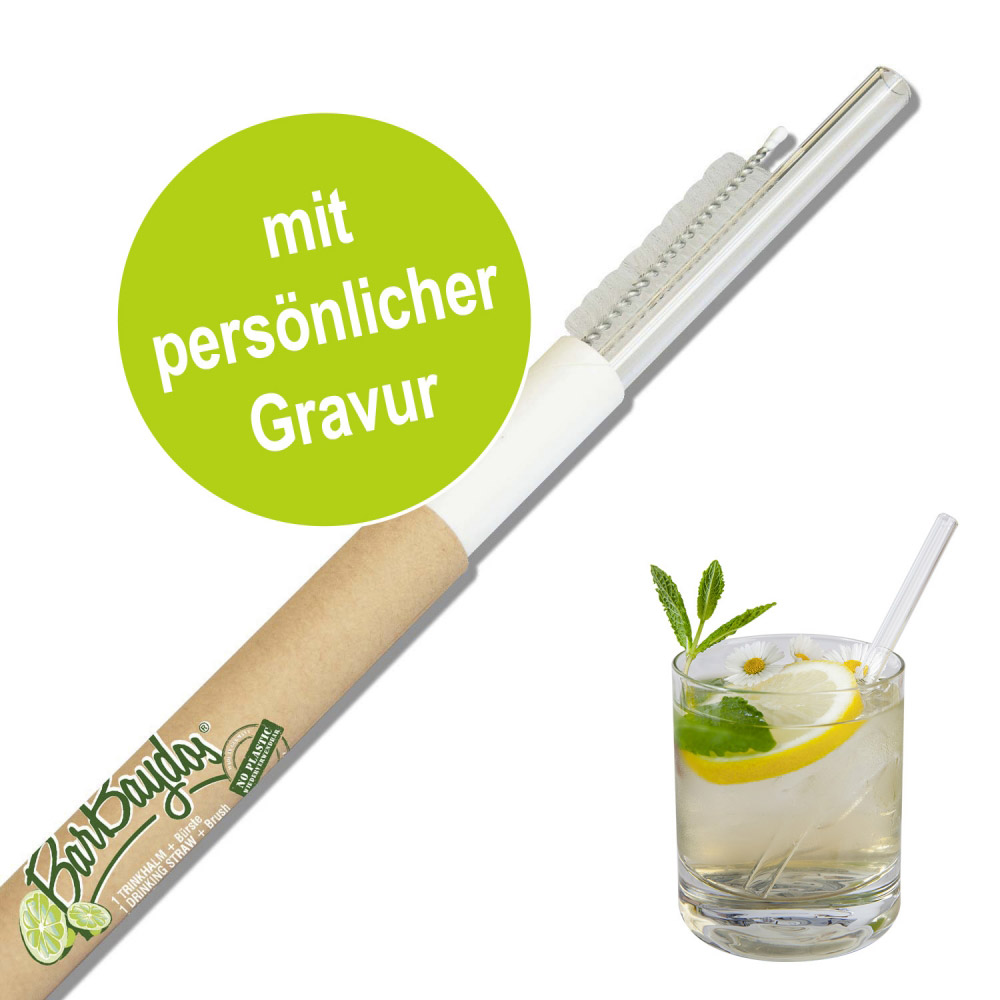 1 Glastrinkhalm mit persönlicher Gravur 150 mm 1 Glastrinkhalm mit persönlicher Gravur 150 mm