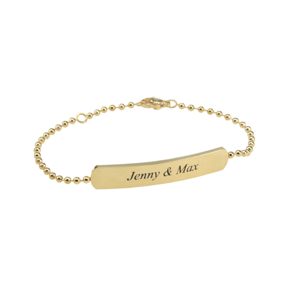 Gravur Armband Kugelkette Gold Gravur Armband Kugelkette Gold