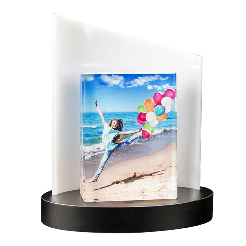 Farbiges Glasfoto Frame L + Clarisso Sockel Weiß - SET - 105x140x35 hoch Farbiges Glasfoto Frame L + Clarisso Sockel Weiß - SET - 105x140x35 hoch
