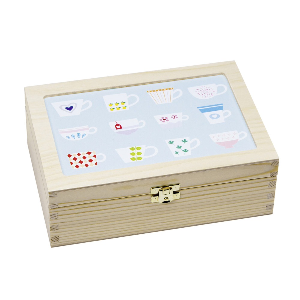 Teabox - Tassen grafisch, pastell Teabox - Tassen grafisch, pastell