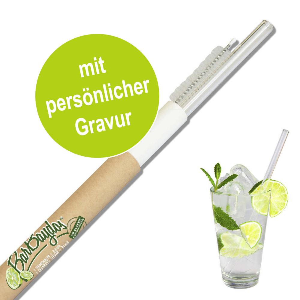 1 Glastrinkhalm mit persönlicher Gravur 210 mm 1 Glastrinkhalm mit persönlicher Gravur 210 mm
