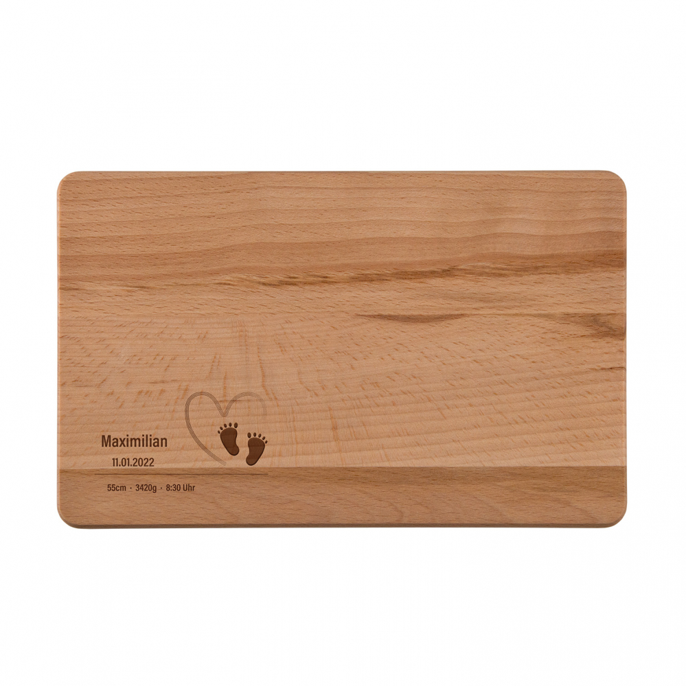 Frühstücksbrett aus Holz - personalisiert Frühstücksbrett aus Holz - personalisiert
