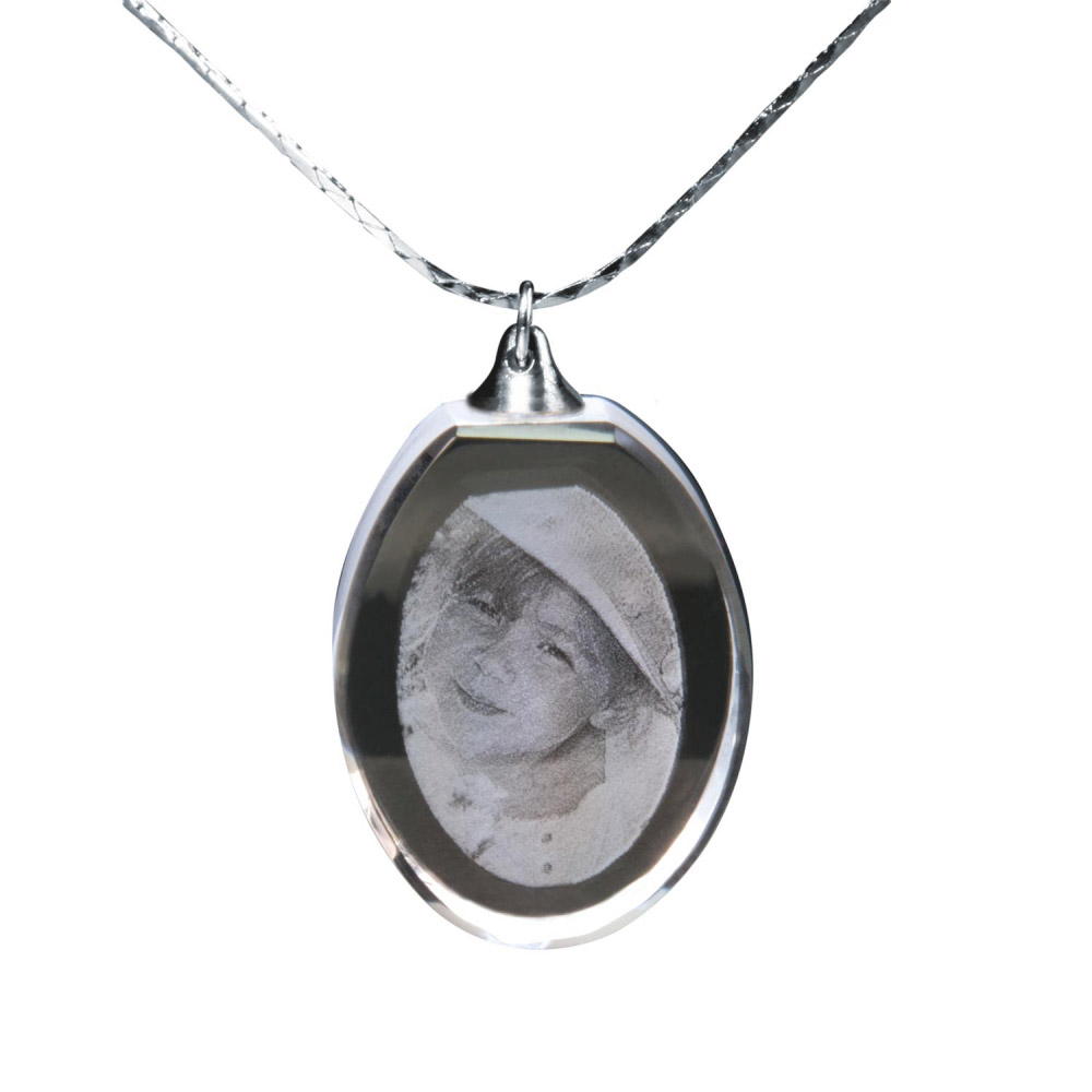 Glasanhänger mit Kette - Oval Glasanhänger mit Kette - Oval