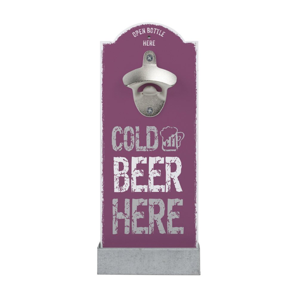 Wand-Flaschenöffner - Cold beer here Wand-Flaschenöffner - Cold beer here