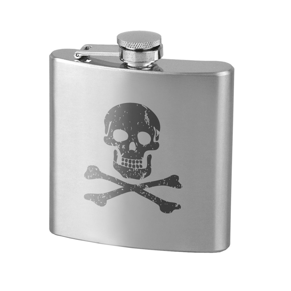 Flachmann Edelstahl "TOTENKOPF"