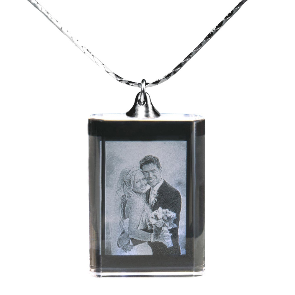 Glasanhänger mit Kette - Rechteck Glasanhänger mit Kette - Rechteck