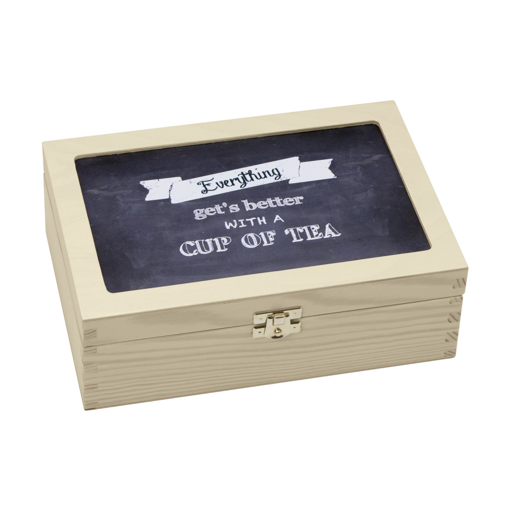 Teabox "Everything gets better..." - Kreidetafel-Optik Teabox "Everything gets better..." - Kreidetafel-Optik