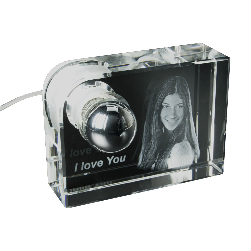 Glas-Leuchte mit 3D-Fotogravur S Glas-Leuchte mit 3D-Fotogravur S