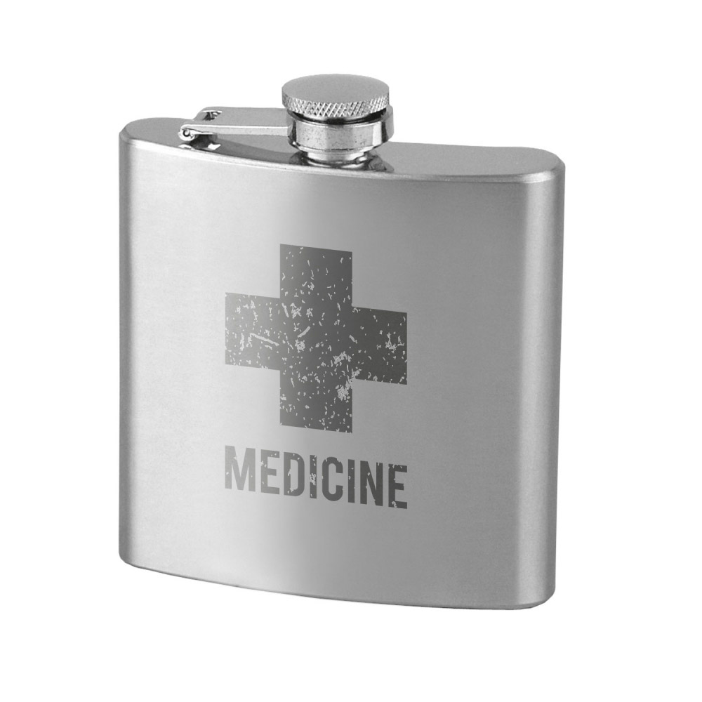 Flachmann Edelstahl "MEDICINE"