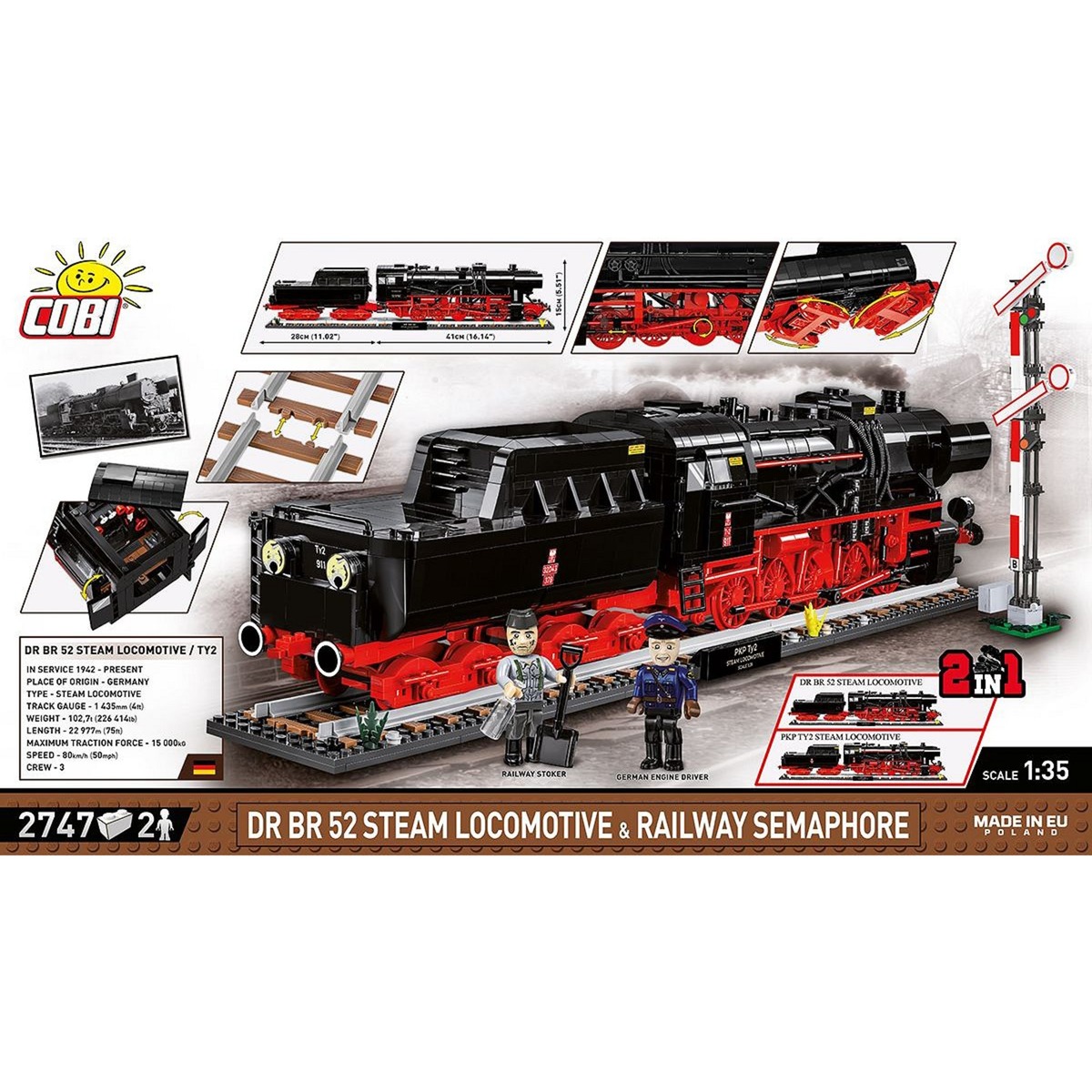 COBI DR BR 52 Steam Locomotive & Railway Semaphore
