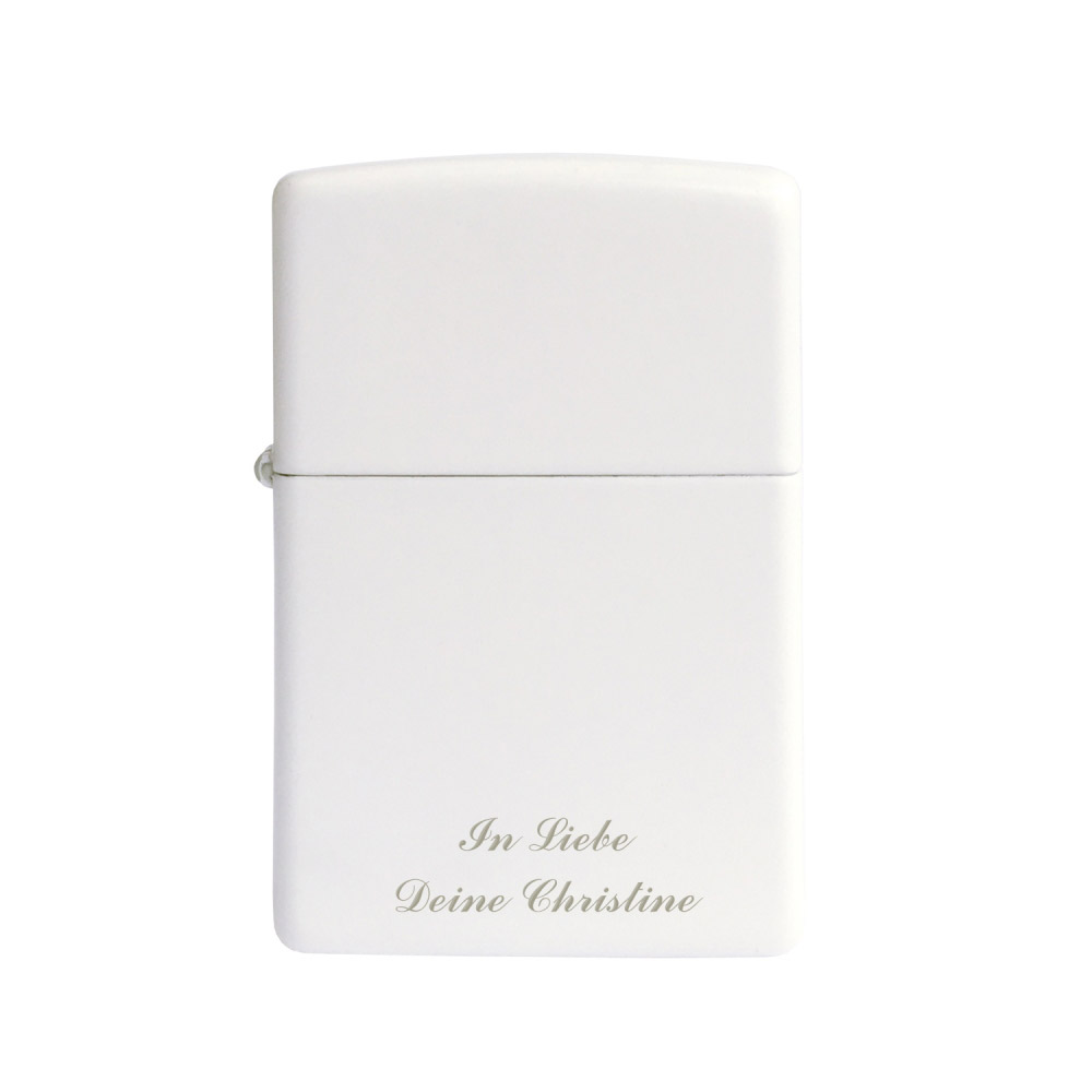 ZIPPO Weiß mit Gravur ZIPPO Weiß mit Gravur