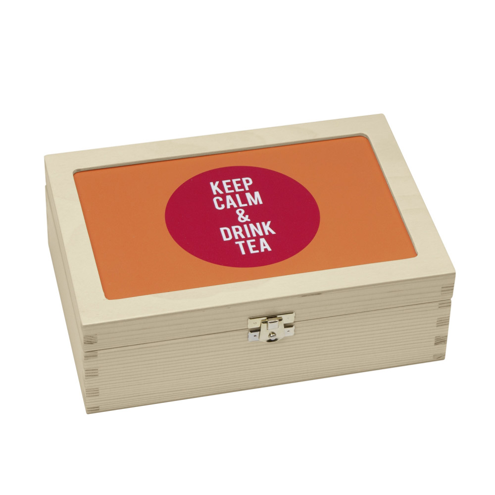 Teabox "Keep Calm" orange-rot Teabox "Keep Calm" orange-rot