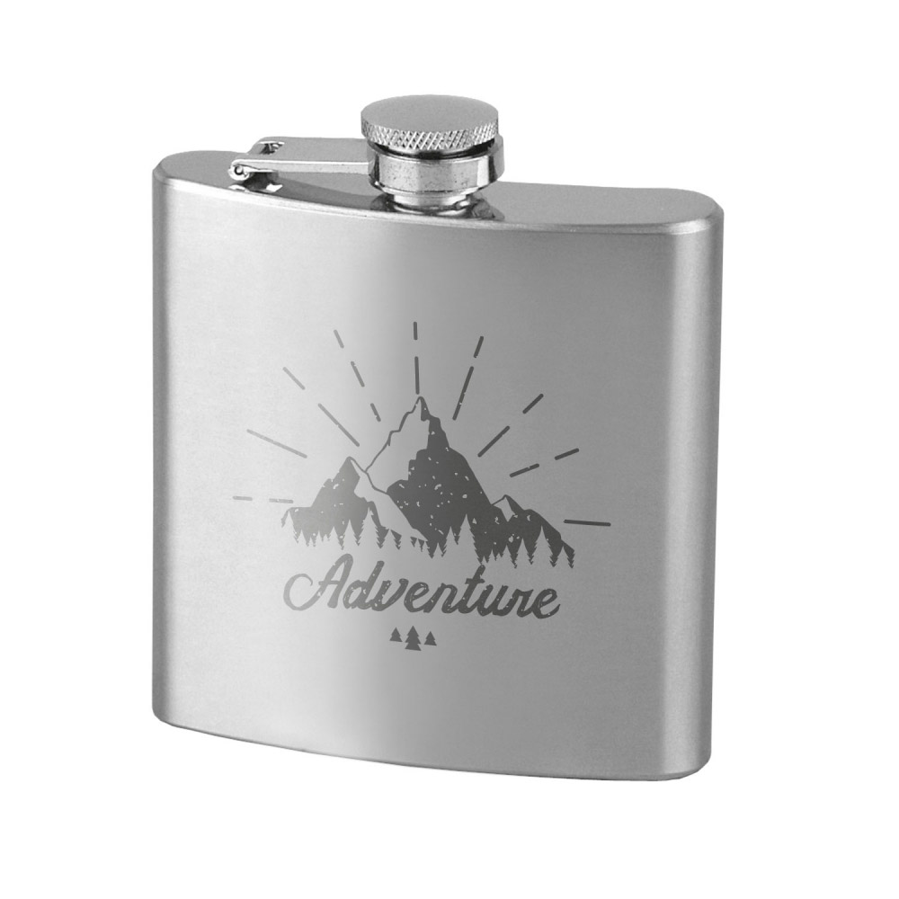 Flachmann Edelstahl "ADVENTURE" Flachmann Edelstahl "ADVENTURE"