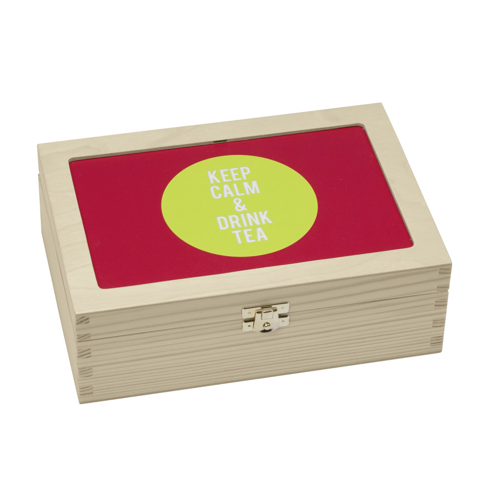 Teabox "Keep Calm" rot-grün Teabox "Keep Calm" rot-grün